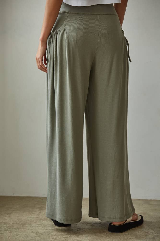 Knit Cotton Modal Spandex Wide Leg Pants