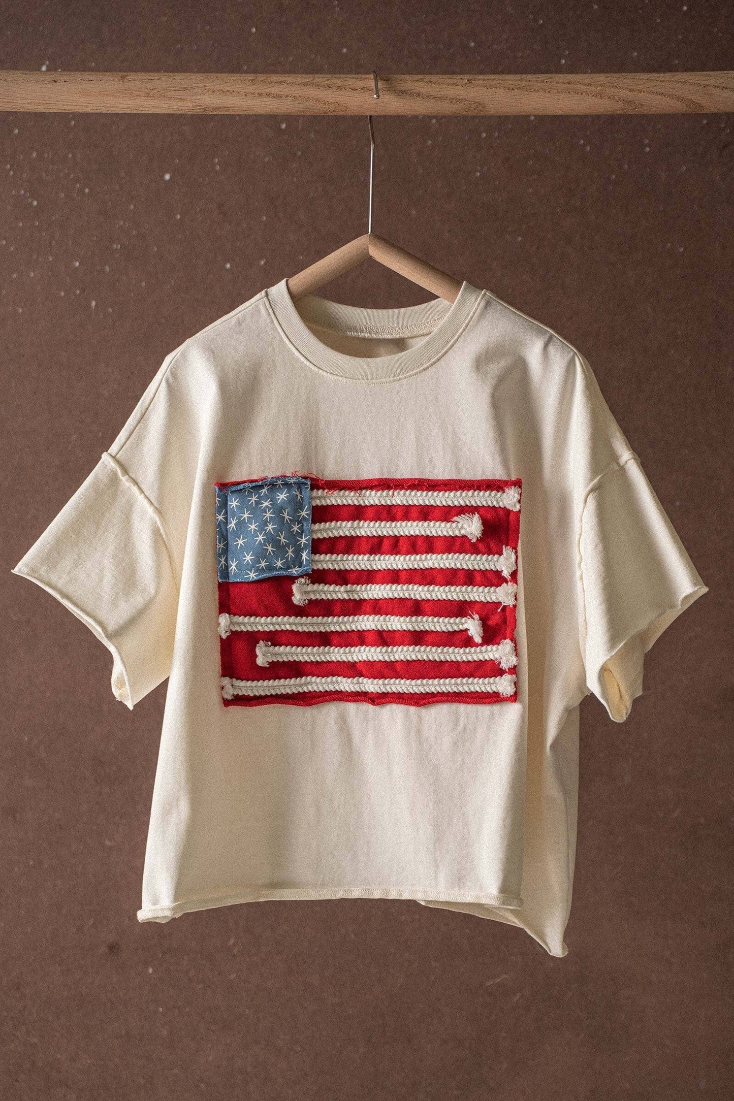 American Flag Rope Detail Graphic Tee