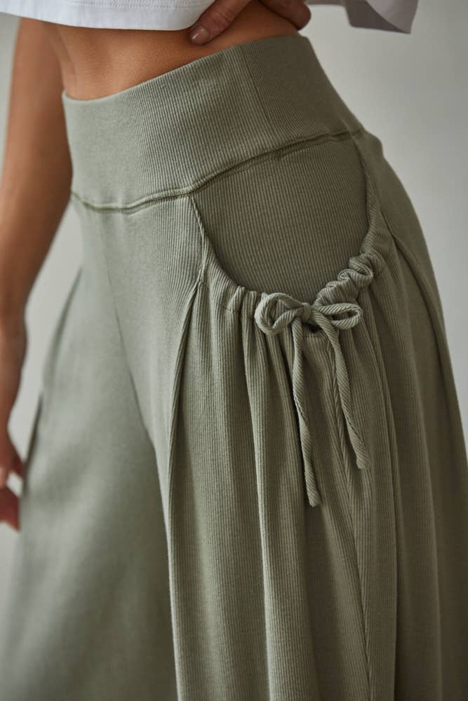 Knit Cotton Modal Spandex Wide Leg Pants