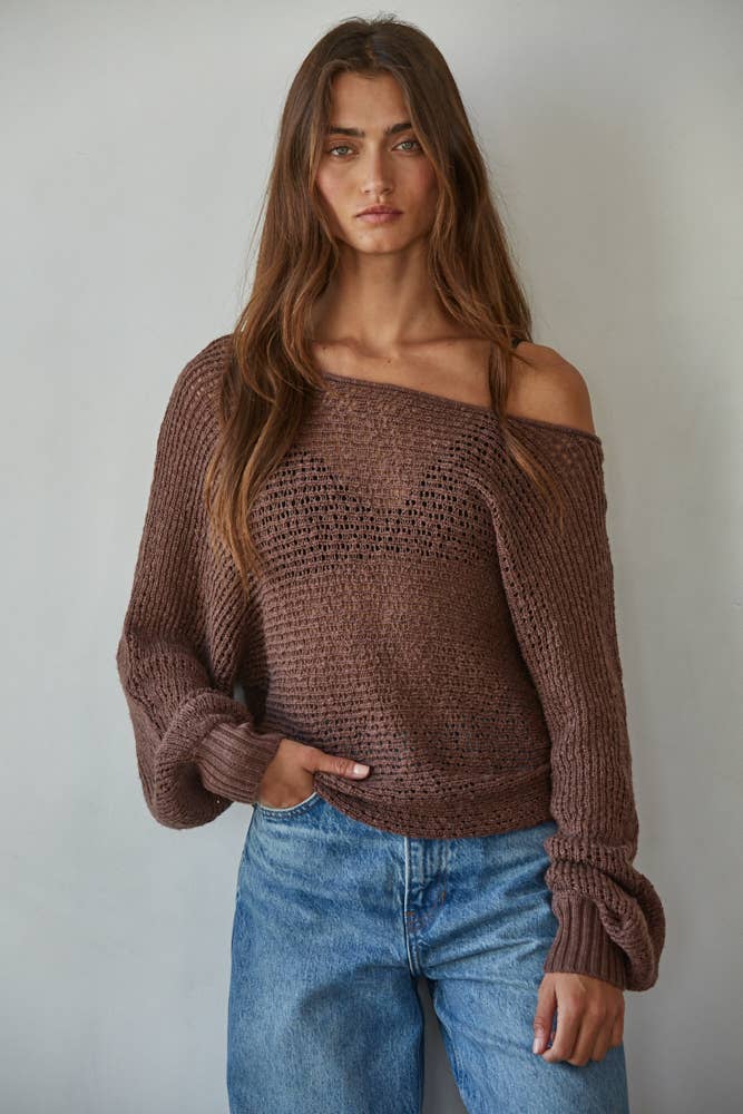 Sweater Knit Round Neck Long Sleeve Top