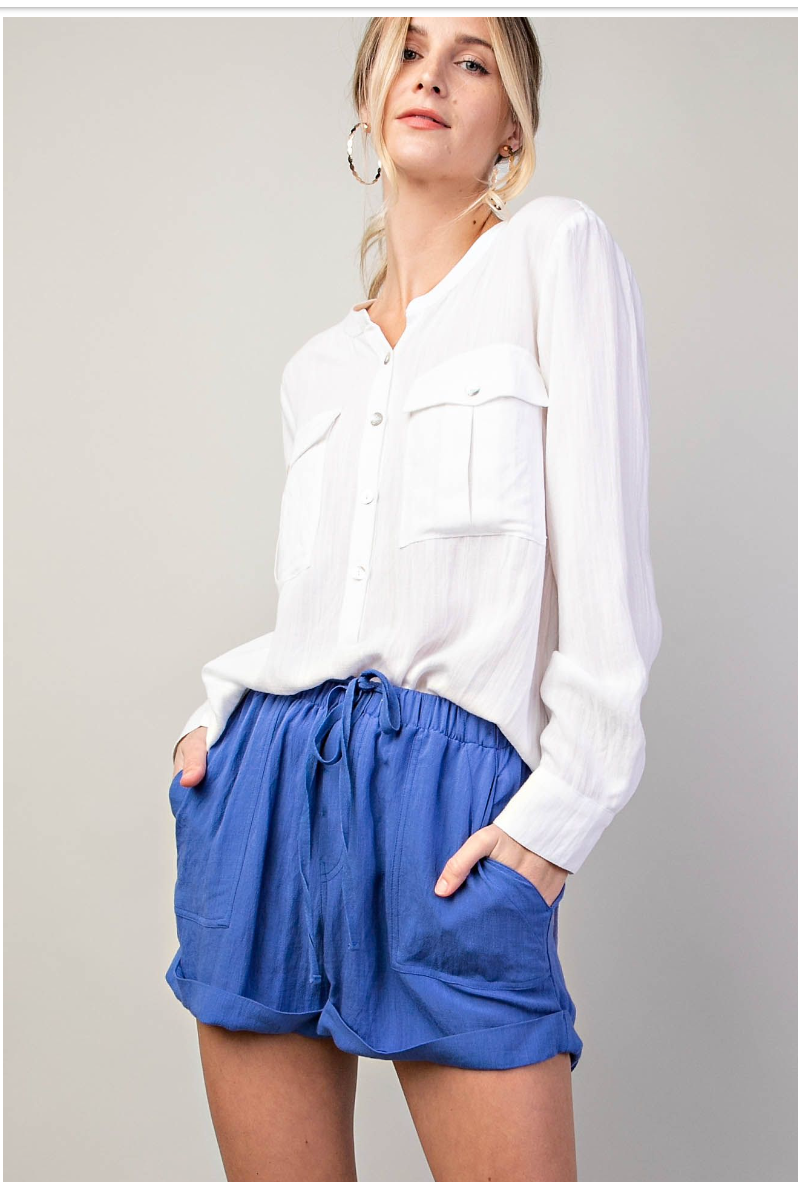 WHITE LONG SLEEVE BUTTONED DOWN TOP