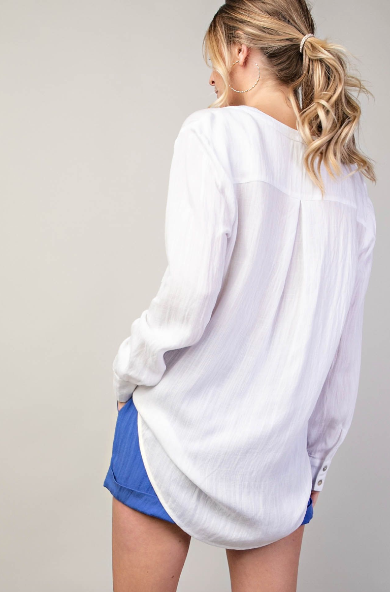 WHITE LONG SLEEVE BUTTON DOWN