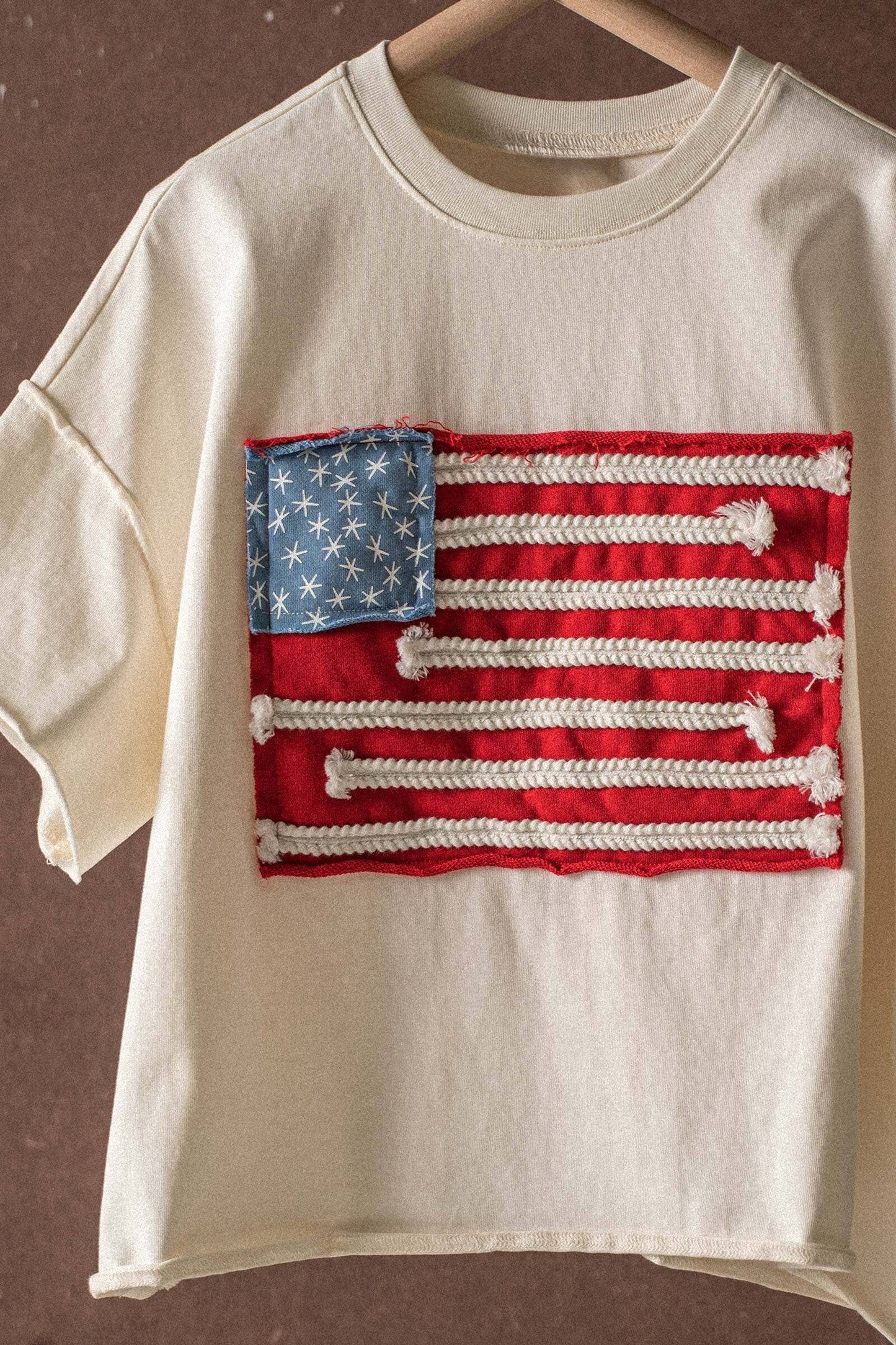 American Flag Rope Detail Graphic Tee