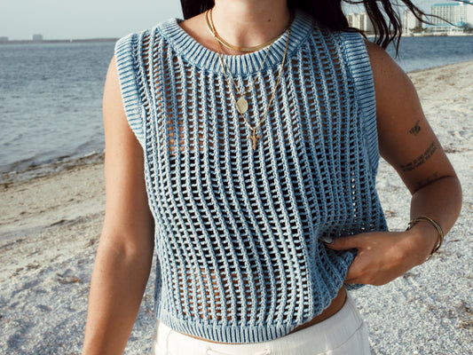 HOLLOW OUT CROCHET TOP