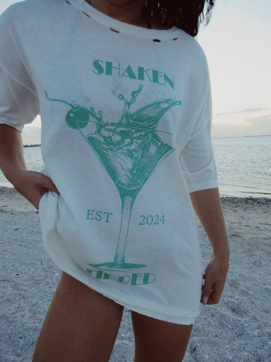 Shaken Stirred Martini Distressed Graphic Tee