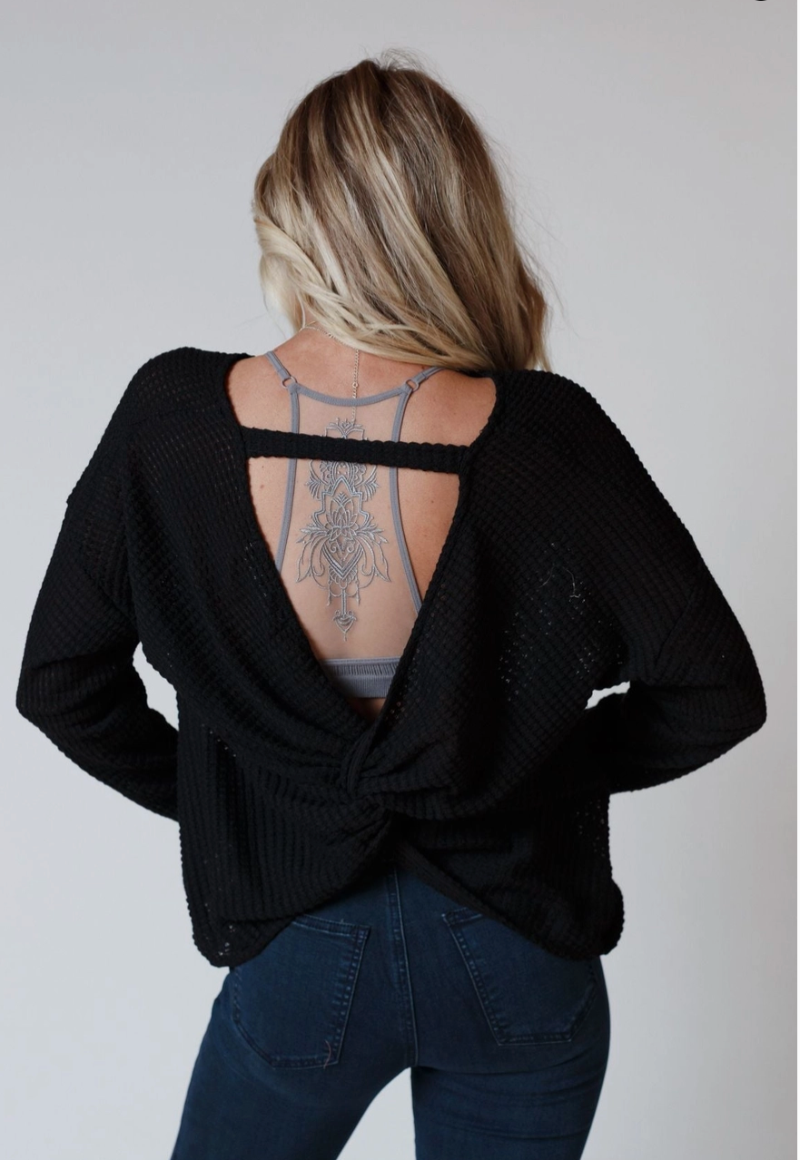 OPEN BACK SWEATER