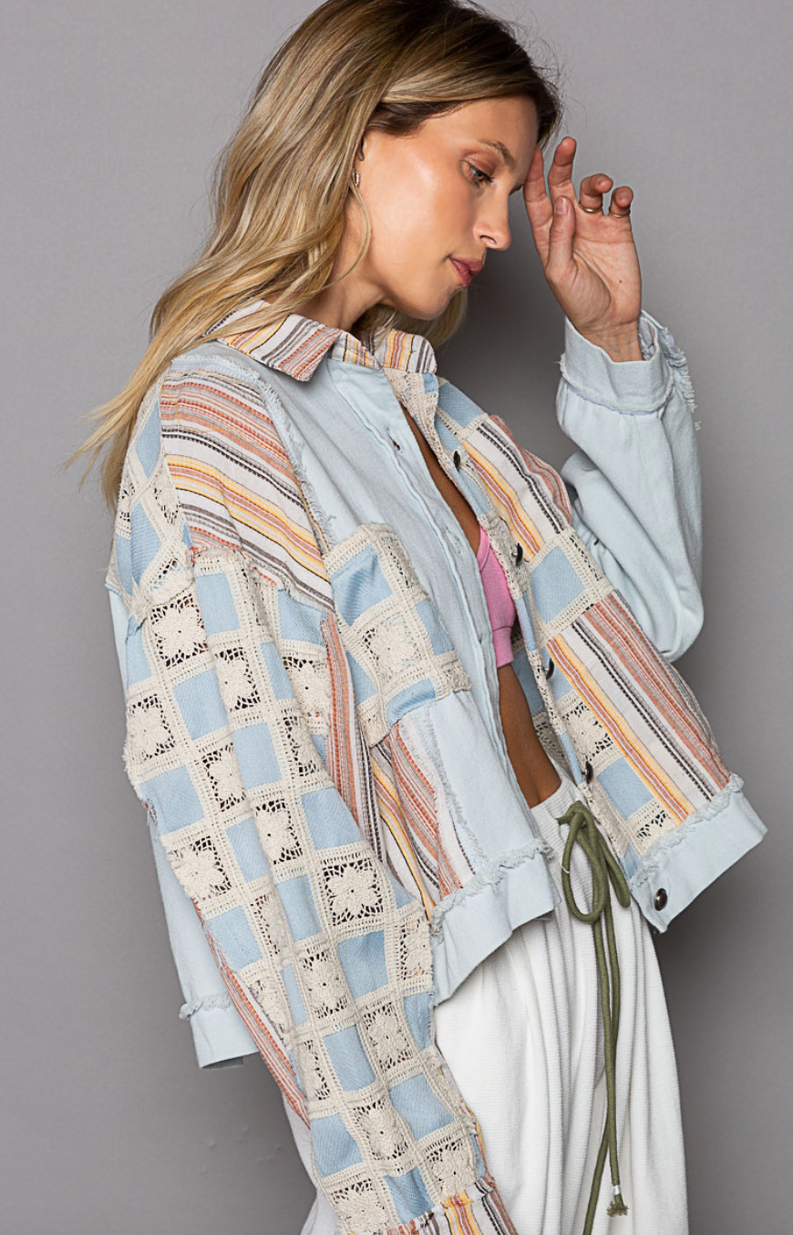 STRIPE CROCHET JACKET