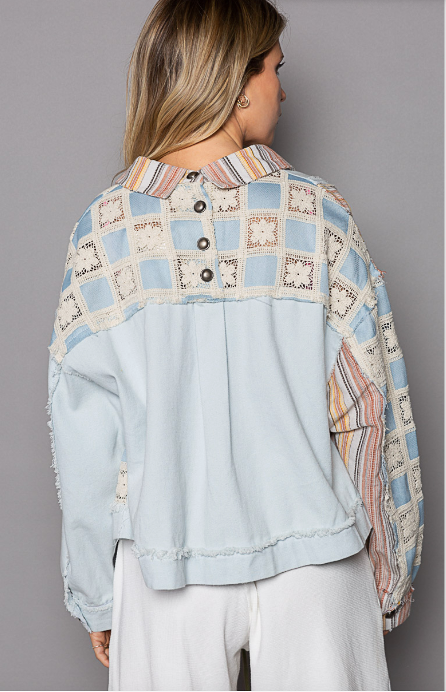 STRIPE CROCHET JACKET