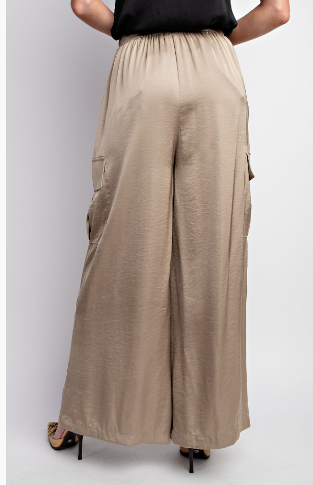 SATIN CARGO PANTS