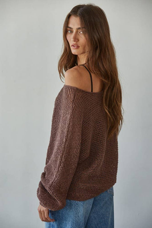 Sweater Knit Round Neck Long Sleeve Top