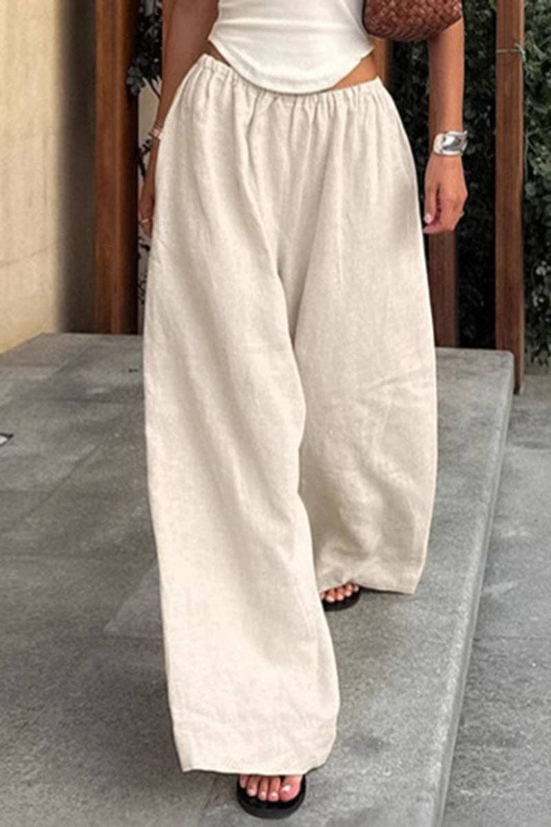 Relaxed Wide-Leg Casual Pants